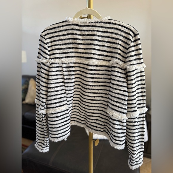 Dolan Striped Open Front Jacket // Black/White // Size Medium - Picture 3 of 5
